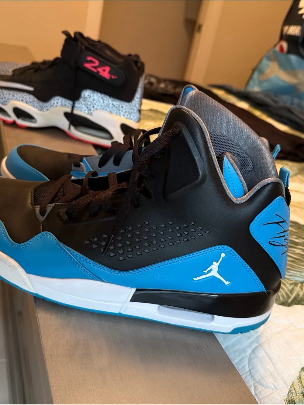 Jordan Men’s High-Top Sneakers Black and Blue